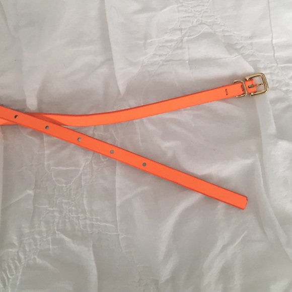 J.Crew Neon Orange Leather Belt