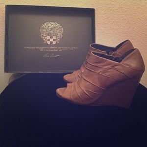 Vince Camuto wedged peep toe booties