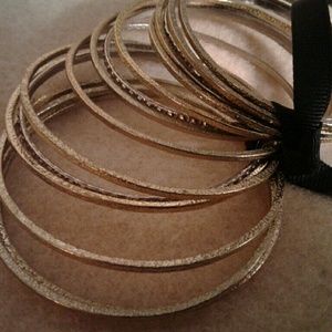 Gold-toned bangle bundle