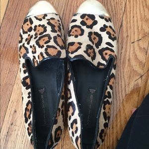 steve madden leopard flats with gold toes size 7.5
