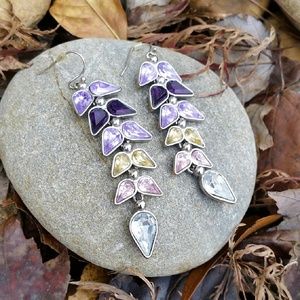 Silver Crystal Dangle Earrings