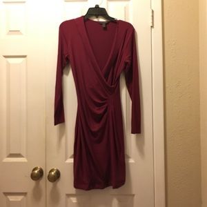 Banana Republic Faux Wrap Dress Small - Cranberry