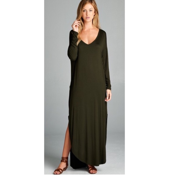 🔴Final Price🔴 LAST SMALL Oversized Olive Dress - Picture 2 of 4