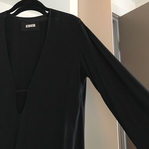 Black plunging neckline reformation dress