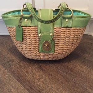 Wicker Coach Purse- Green
