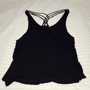 Black criss cross back tank