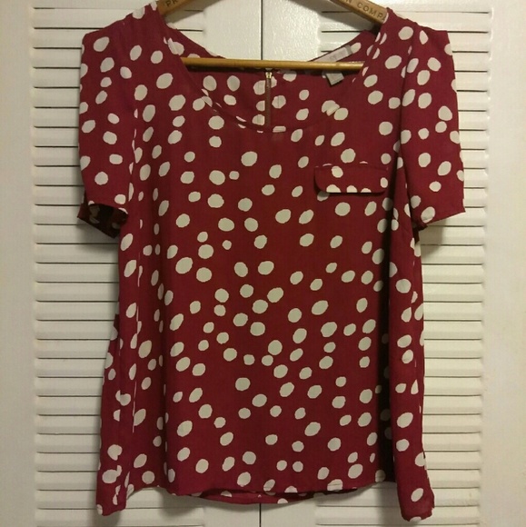 Short Sleeved Polka Dot Blouse