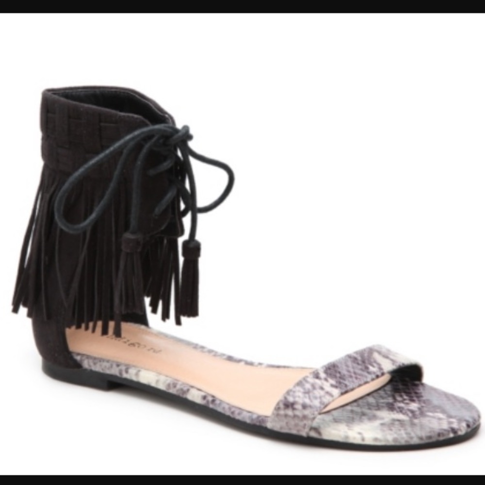 NWT NIB Snake Print Sandals with Detailed Ankles