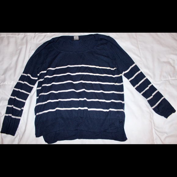 Navy Blue Striped Quarter Sleeve Shirt - Picture 1 of 2
