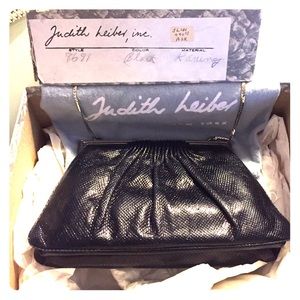 Vintage Judith Leiber Black Snakeskin Purse