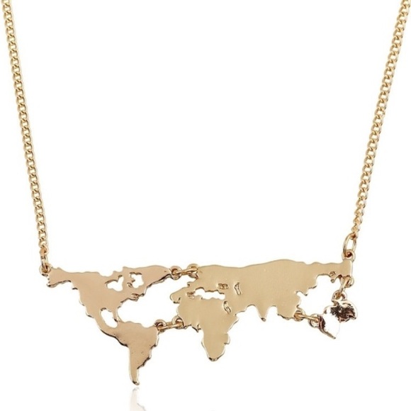 World Map Necklace - Picture 2 of 4
