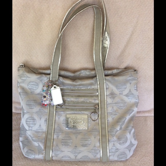 Coach metallic tote