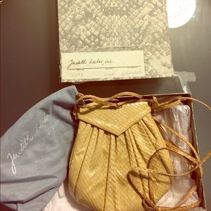 Vintage Judith Leiber Tan Snakeskin Purse