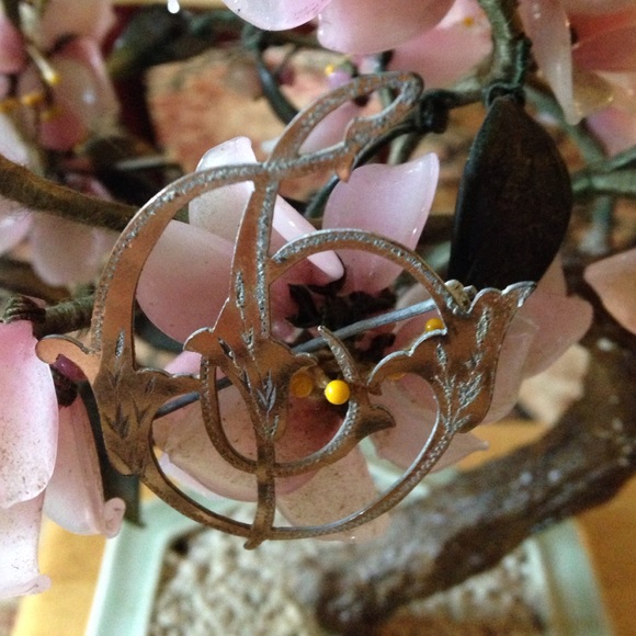 Antique gold over sterling brooch