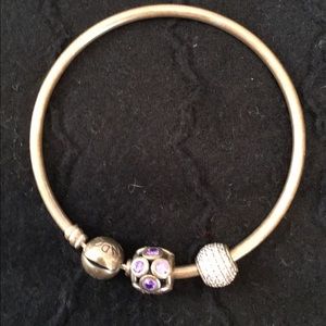 Pandora bracelet with two charms 25$