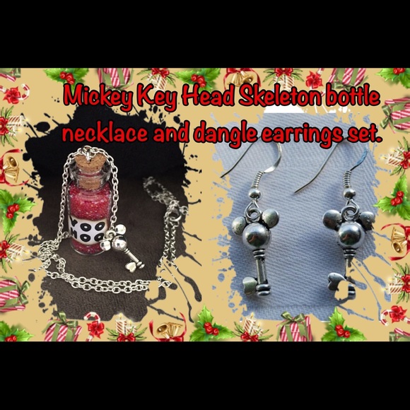 Mickey Head Skeleton Key Jewelry  Set