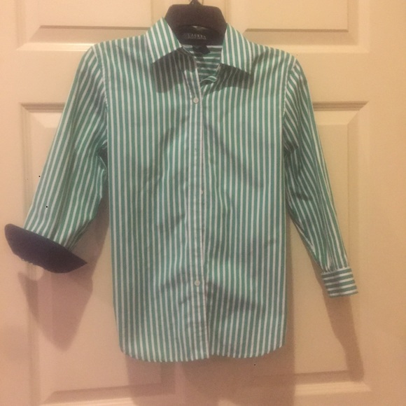 White and green striped Ralph Lauren