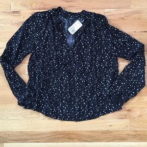 Tie-neck star print Blouse