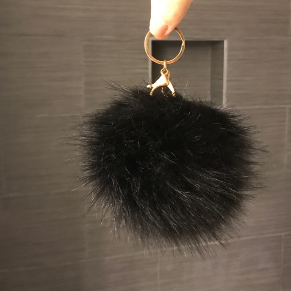 Black fur keychain