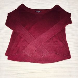 AE cropped maroon sweater