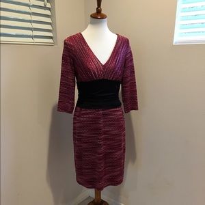 Kay Unger pink/black weave dress