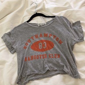 Wildfox Grey 'Southampton Hangover Club' Crop Top