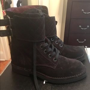 Chanel Amazing Suede Combat Boots Size 36!