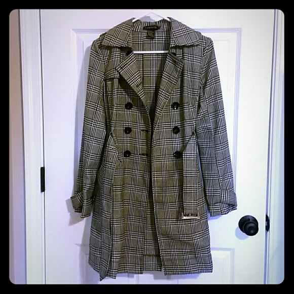 Plaid Trench Coat - Excellent Condition