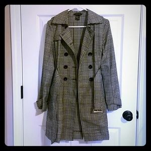 Plaid Trench Coat - Excellent Condition