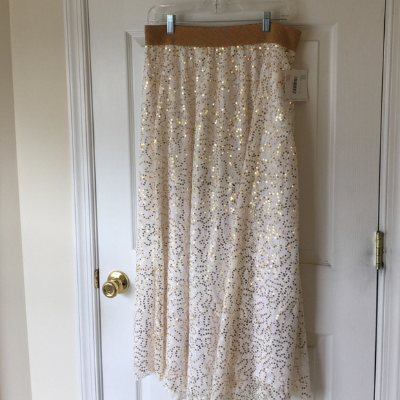 LuLaRoe Dresses & Skirts - Gold Sequin Maxi Skirt Size L; NWT