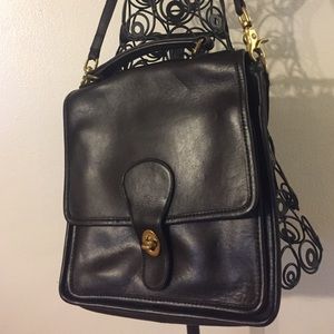 Vintage Coach Station Bag Mahogany Leather