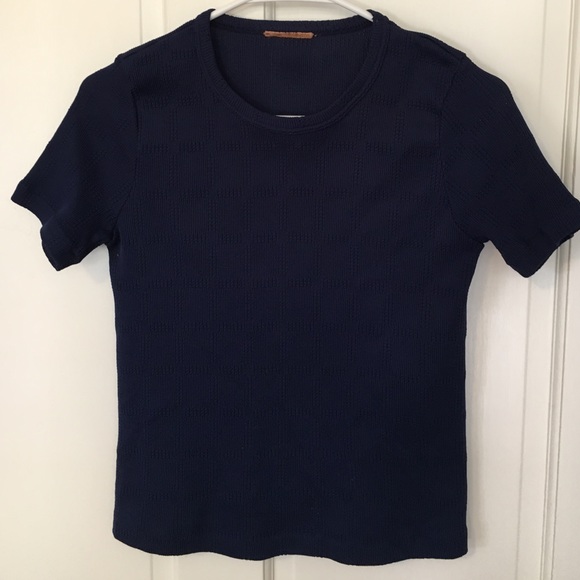 Navy blue vintage blouse