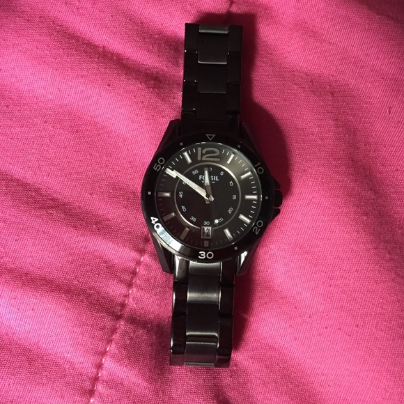 Black Stainless Steel Fossil Watch