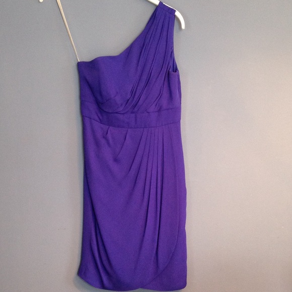 Shoshanna purple silk one-shoulder dress / size 2
