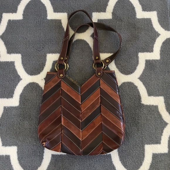 Used brown leather Lucky purse.