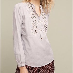 Anthropologie jewel embellished blouse, size 10.