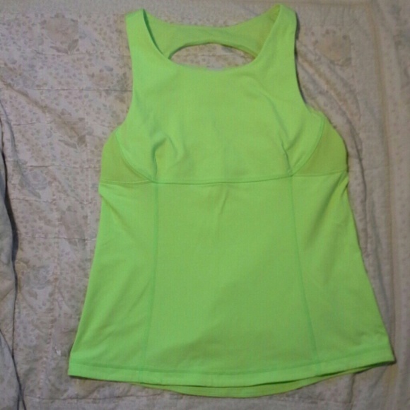 Lululemon size 12 fluorescent green unpadded tank