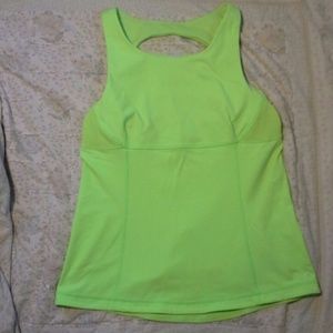 Lululemon size 12 fluorescent green unpadded tank