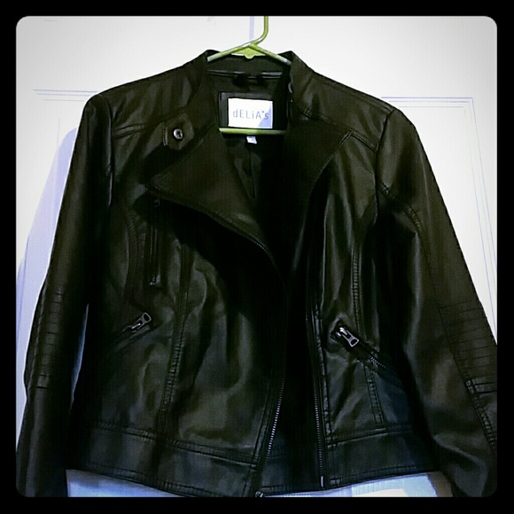 Faux Leather Asymmetric Moto Jacket - Worn Once