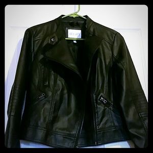 Faux Leather Asymmetric Moto Jacket - Worn Once