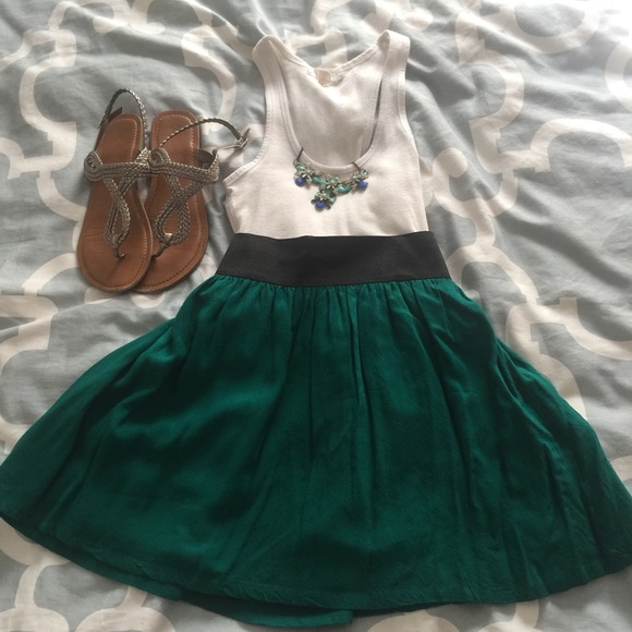 Green skater skirt, Forever 21