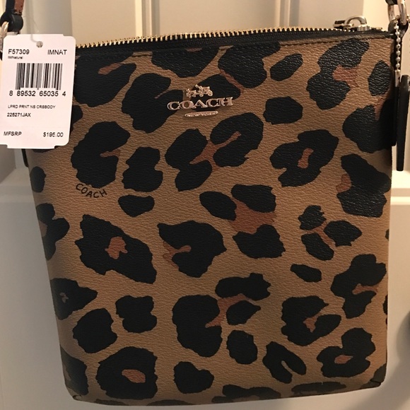 NWT Coach leopard print cross body