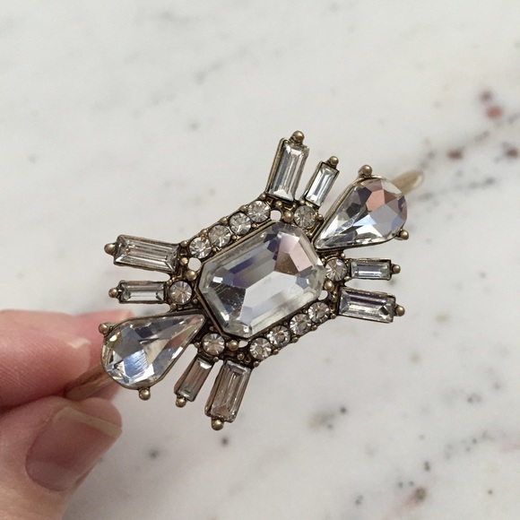 "Adaline" Bracelet || Clear Crystal & Gold Cuff - Picture 3 of 6