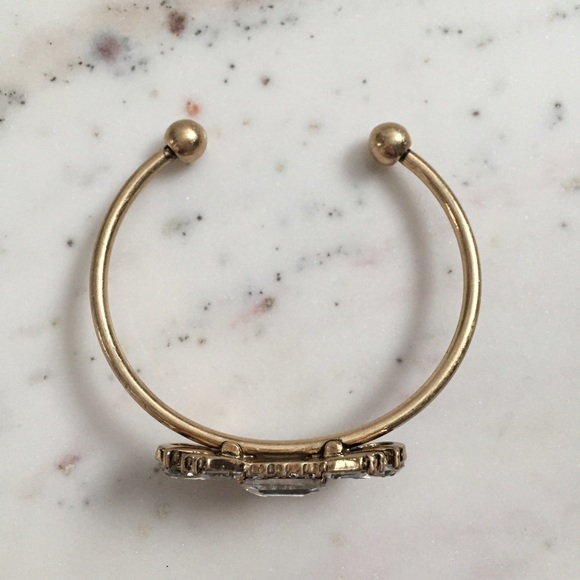 "Adaline" Bracelet || Clear Crystal & Gold Cuff - Picture 4 of 6