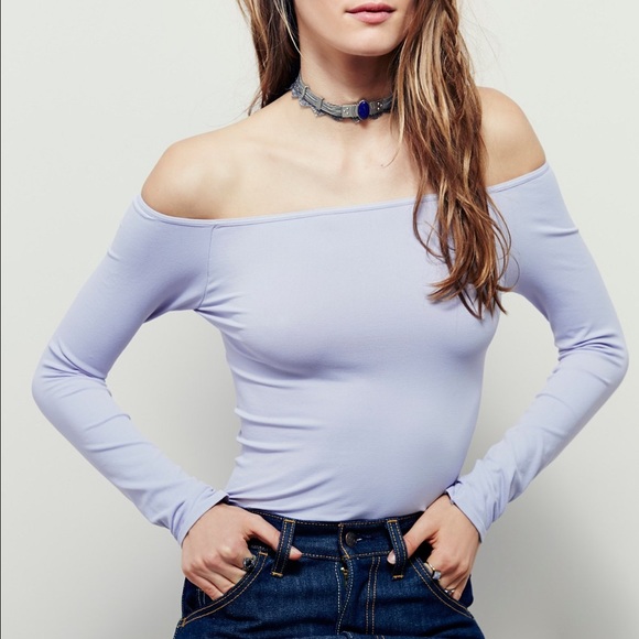 Free People off the shoulder long sleeve T, small