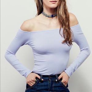 Free People off the shoulder long sleeve T, small