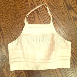 NWOT Cream Canvas Zip Crop Top | Date Night 💖 |XS