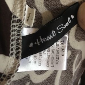 Heart Soul Tops - Brown and cream blouse with tie back Heart Soul Tops - Brown and cream blouse with tie back