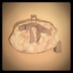 Silver Coach Change Purse