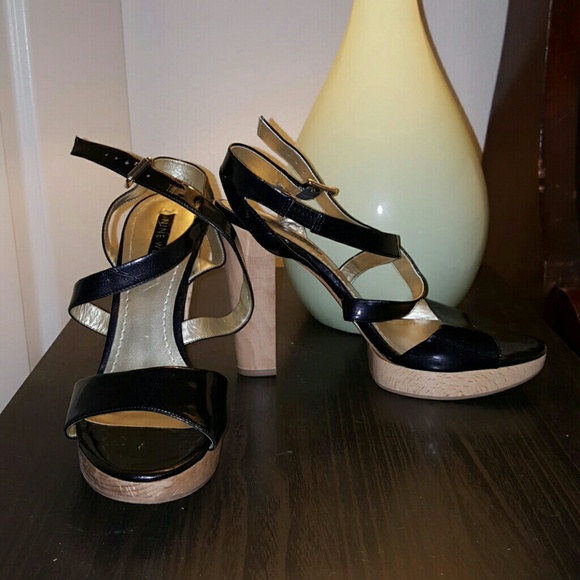 Nine West stacked heel